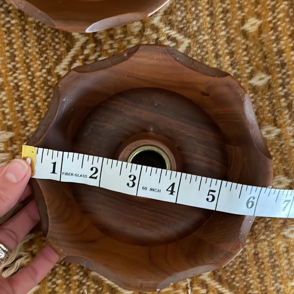 Vintage Accents Vintage Walnut Wood Bowl Candle Holders Poshmark